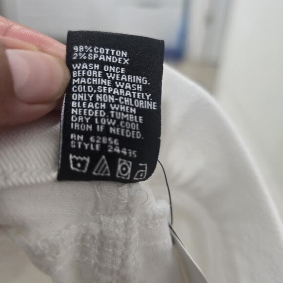 Hue Denim Barrel Leg Skimmer White High Waist Cropped Soft Trousers XL - Picture 8 of 10